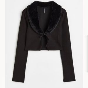 Nwt H&M Tie-front Crop Cardigan